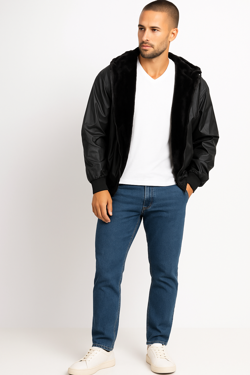 Blouson similicuir réversible