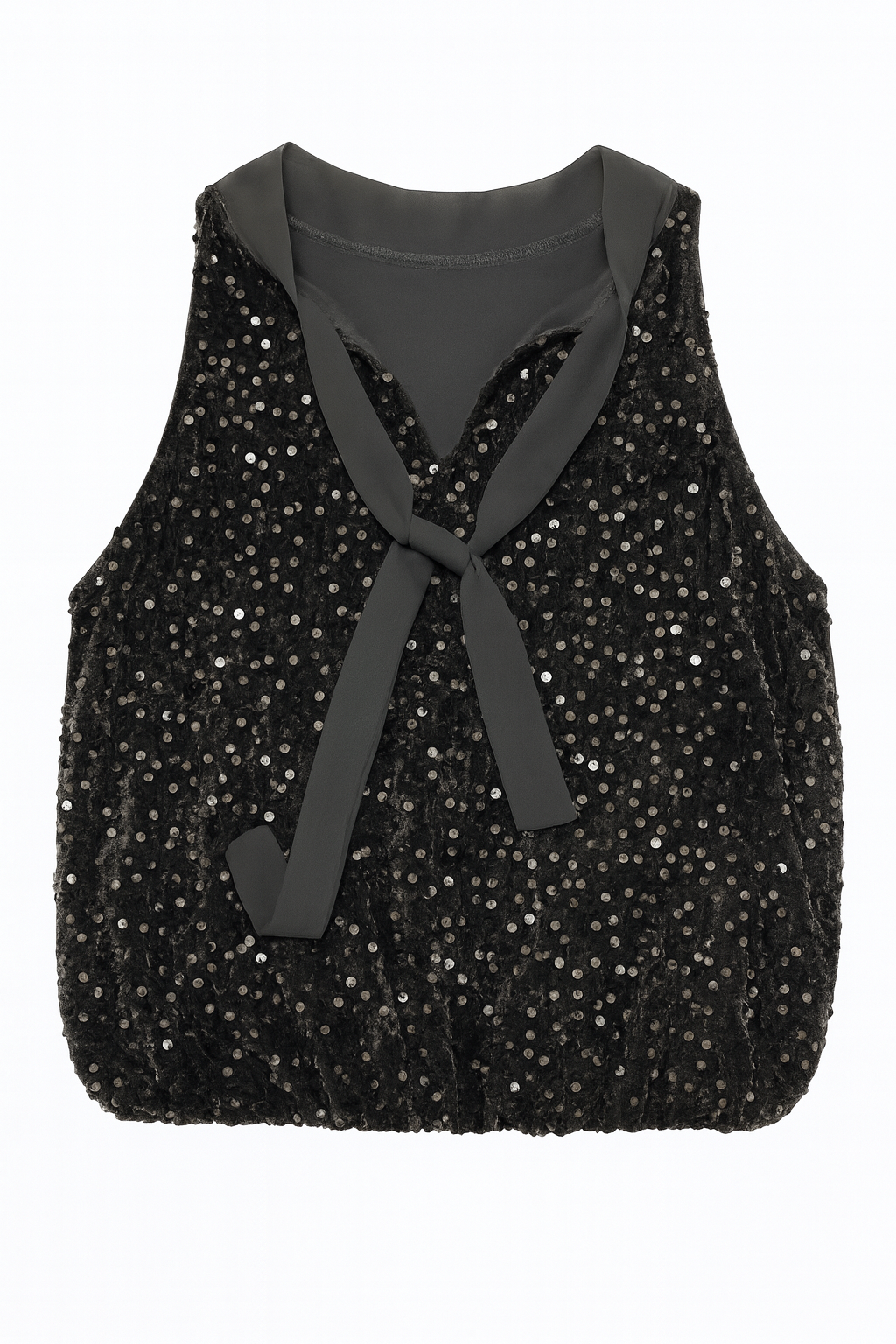 Top à sequins nœud  au dos