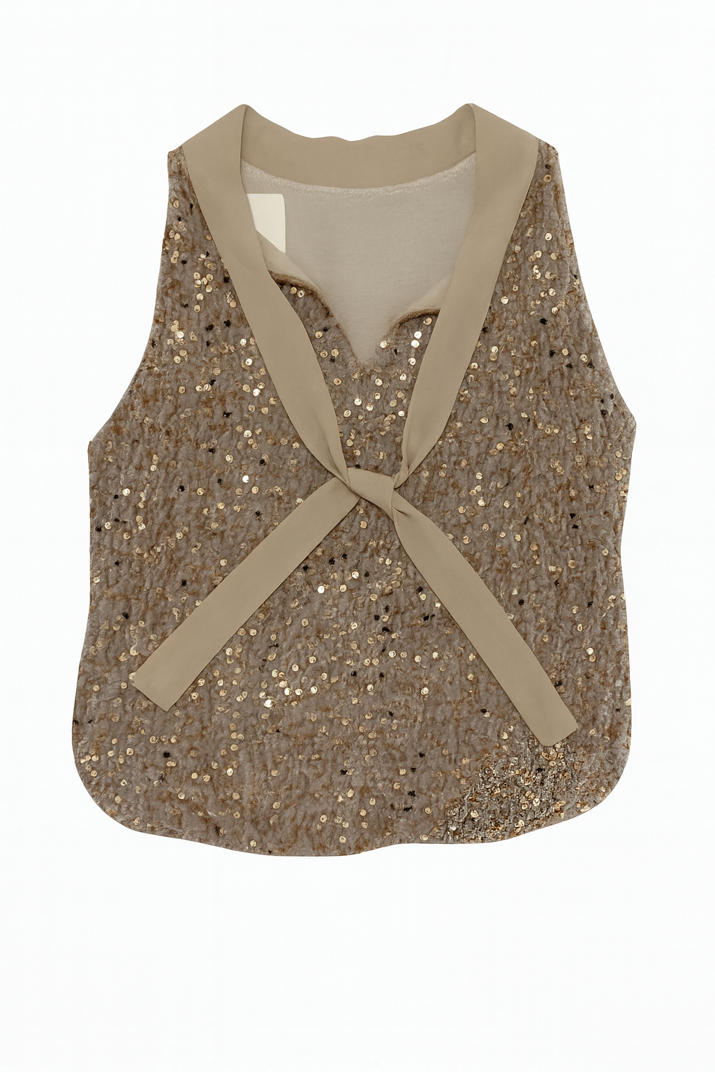 Top à sequins nœud  au dos