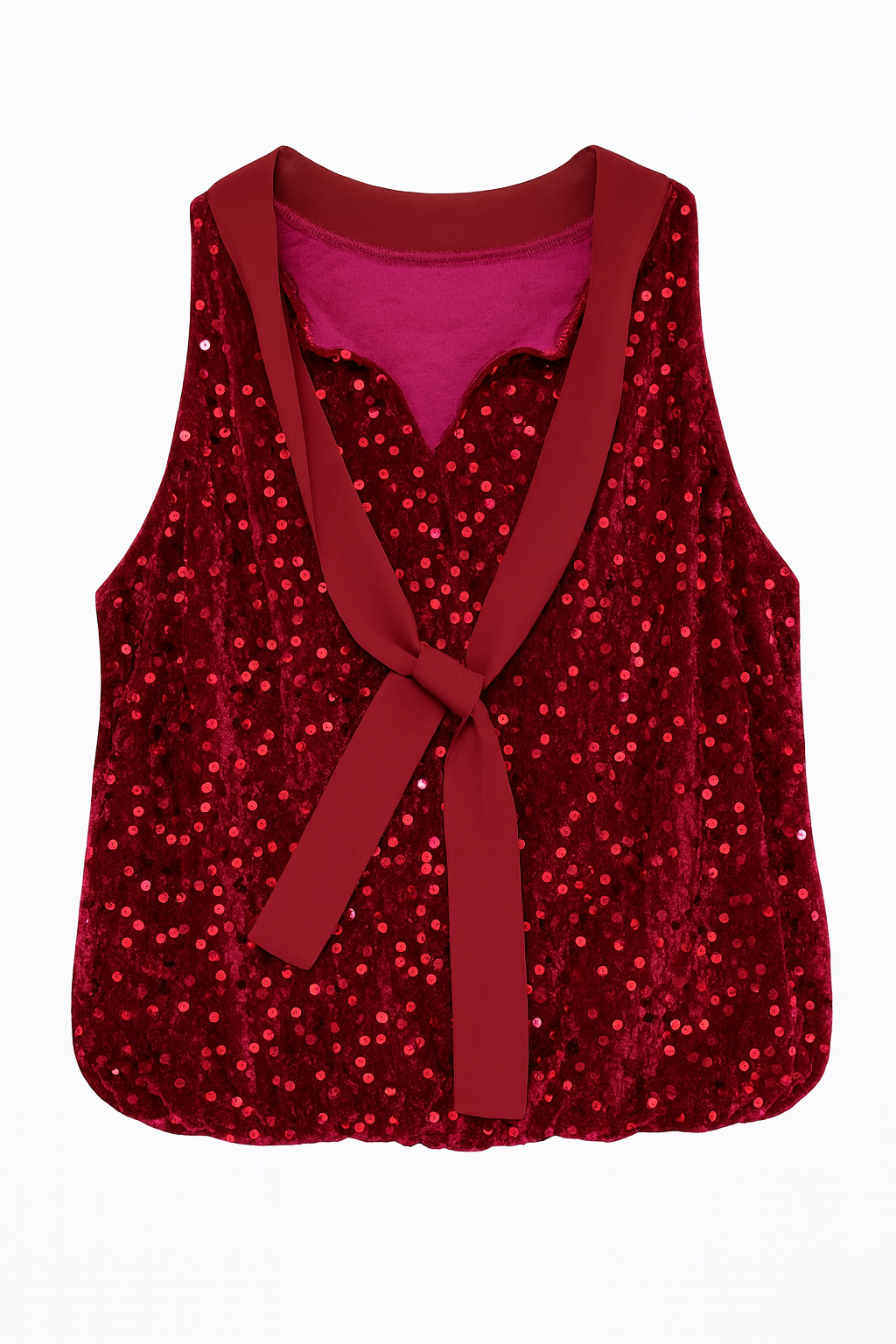 Top à sequins nœud  au dos