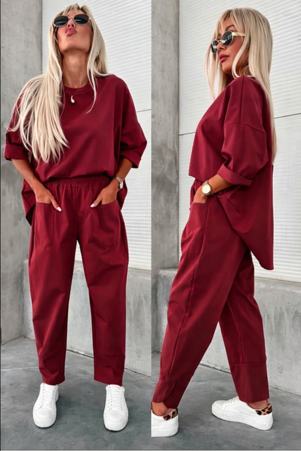 Ensemble haut oversize et pantalon décontracté