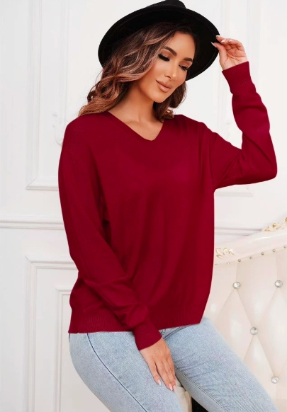 Pull doux col en V