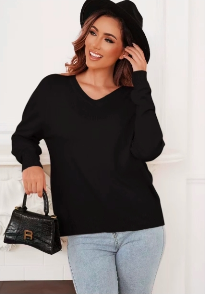 Pull doux col en V