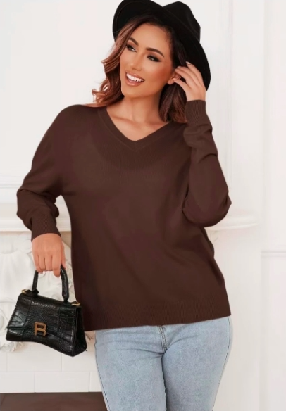 Pull doux col en V